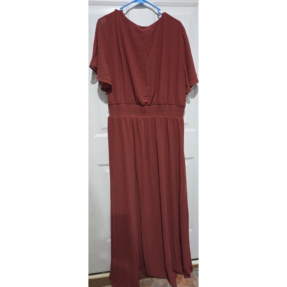 Baltic Born Ramona Short Sleeve Maxi Dress Terra Cotta/Rust Orange Women 3XL-NWT - Picture 2 of 4